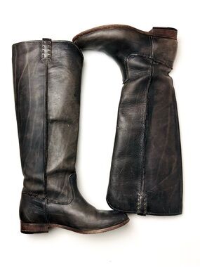 Frye Cara Tall Riding Boots – Smoke Gray Washed Leather – Size 9.5 B